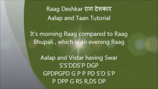 Deshkar राग देशकार Aalap and Taan Tutorial [upl. by Gnilrac732]