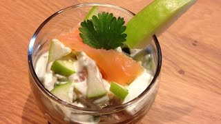 Verrine aperitive avocat saumon pomme  Recette apéro Healthy Meal [upl. by Foote]