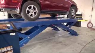 Scissor Car Lift from BendPak XR12000 Quatra Automotive Shop Installation Raising a Lexus [upl. by Finzer]