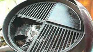 Cast Iron BBQ Grate on a Weber Kettle [upl. by Nahtan]