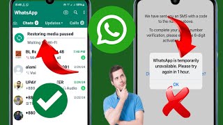 WhatsApp is temporarily unavailable Problem Solution 2024  Please try again in 1 hour [upl. by Grania]