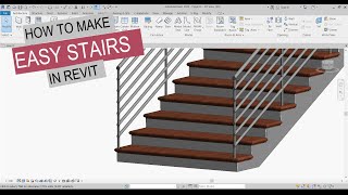 How to make easy stairs in revit  REVIT TUTORIAL [upl. by Marjory]