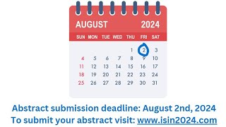 ISIN 2024 congress and education course Abstract submission deadline August 2nd [upl. by Eibocaj73]