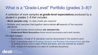 MCASAlt Grade Level Competency Portfolios [upl. by Ynohtnaluap]