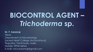 Biocontrol Agent  Trichoderma sp [upl. by Waring892]