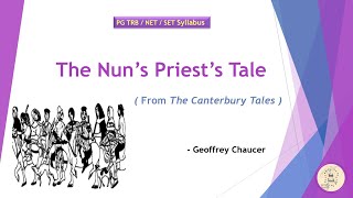 The Nuns Priests Tale  The Canterbury Tales  Chaucer  PG TRB  NET  SET  in Tamil [upl. by Mcnally420]