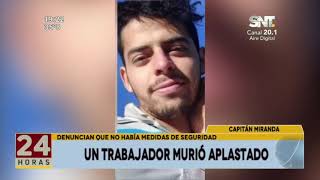 Joven trabajador murió aplastado en un taller [upl. by Etnovad]