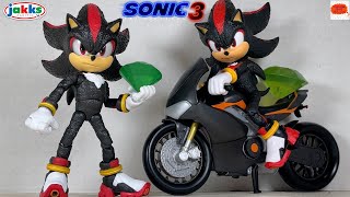 SHADOW Sonic the Hedgehog 3 Movie Jakks Pacific Action Figure Review Motorcycle Bike Ultimate [upl. by Elbertina]