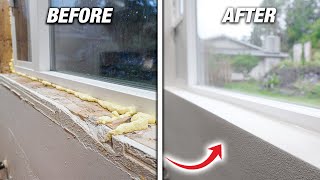 How To Fix UGLY Drafty Windows Drywall Trim Repair DIY For Beginners [upl. by Ihana]