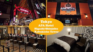 Hotel Review  Tokyo 東京  Shinjuku 新宿  APA Hotel HigashiShinjuku Kabukicho Tower アパホテル〈東新宿〉 [upl. by Eemyaj]