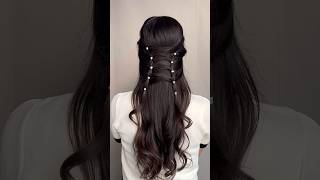 Cute easy hairstyles for medium long hair 🤍✨ hairstyles hairtok hair explorepage shorts [upl. by Adnor]