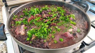 SEM MIÚDOS FEIJOADA SIMPLES NA PANELA DE PRESSÃO [upl. by Michelle]