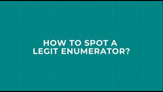 HOW TO SPOT A LEGIT ENUMERATOR 🔎 [upl. by Neerhtak]