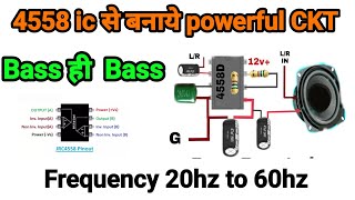 Subwoofer circuit diagram  4558 ic use  bass circuit  BT circuit board [upl. by Eletnahs601]