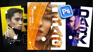 Modern Graphics DESIGN idea in Photoshop  Photoshop Tutorial [upl. by Haek]