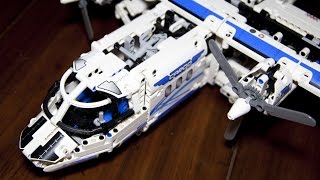 Lego Technic 42025 Cargo Plane and Hovercraft Speed Build with Power Functions [upl. by Verbenia80]