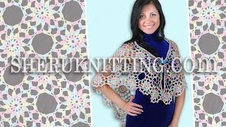 Crochet Round Motif Shawl Model 5 [upl. by Fitzpatrick]