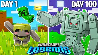 I Survived 100 Days as a GOLEM in Minecraft LEGENDS [upl. by Oslec947]