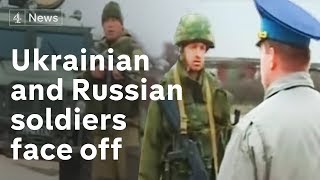 Ukrainian and Russian soldiers face off at Belbek  Channel 4 News [upl. by Corrina]