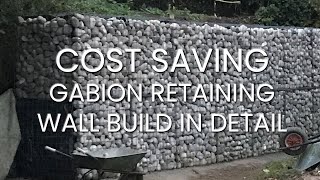 GABION RETAINING WALL CONSTRUCTION with cost saving panels  Full Walkthrough with Audio  Part 2 [upl. by Assenab]