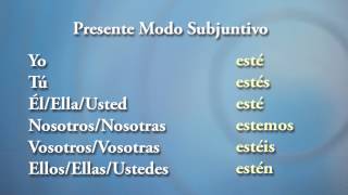 ESTAR Presente del Modo Subjuntivo  Conjugación de Verbos en español [upl. by Einnalem]