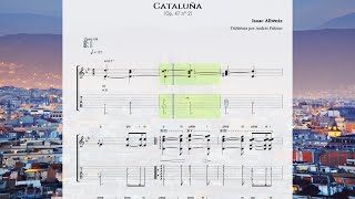 Isaac Albéniz  Cataluña Op47 nº 2 TAB Classical Guitar Transcription [upl. by Rimhsak]