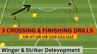 CrossingFinishing Football Drills  Winger Strikers soccer training u6 u7 u8 u9 u10 u11 u12 [upl. by Wayne745]