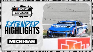 NASCAR Official Extended Highlights Wild wrecks and 2 overtimes at Michigan International Speedway [upl. by Auqinaj]