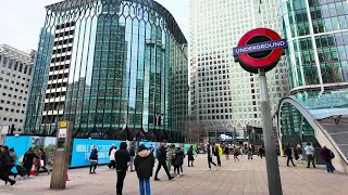 4K Canary Wharf Central amp Crossrail Roof Garden  London Walk [upl. by Muhcan125]