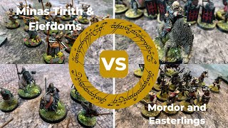 MESBG Doubles Battle Report  Minas Tirith amp Fiefdoms vs Mordor and Easterlings [upl. by Chiquia]