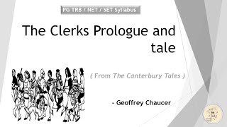 The Clerks Prologue and Tale  The Canterbury Tales  Chaucer  PG TRB  NET  SET  in Tamil [upl. by Llenna]