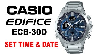 How to set time and date on CASIO EDIFICE ECB30D [upl. by Turner]