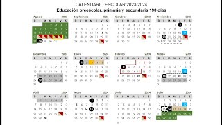 Calendario ciclo escolar 20232024 SEP  Anteproyecto [upl. by Sadoc692]