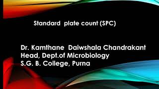 Standard plate count by DrKamthane DC [upl. by Glenda]