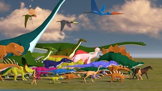 Dinosaurs Size Comparison  3D Animation  Walking with Dinosaurs [upl. by Shanley]