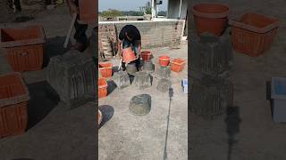 chalo Cement pots banate hai😍 indianfarmer gardening cementplanter phoolpatte indiangardening [upl. by Troxell900]