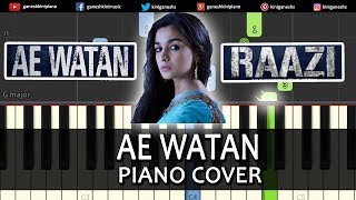 Ae Watan Song Raazi  Piano Cover Chords Instrumental By Ganesh Kini [upl. by Ahsilad897]