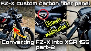 Yamaha fzx full modification  Side Panels Carbon Fiber Modification  FZX into XSR Part2 [upl. by Urbanus]