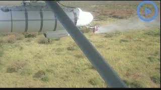 Aerial spraying of desert locusts at Kachiuru in Igembe North Meru County [upl. by Jareb]