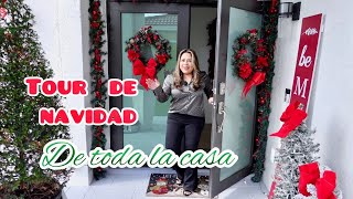 TOUR DE NAVIDAD 2022🎄 ENTRADA  SALA  COMEDOR COCINA BAÑO CUARTO DE TV EN COLORES TRADICIONALES [upl. by Ishmul]