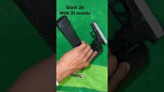 Glock 26 vs Glock 43x which one you going with  glock glock43x 9mm pistol guns glock26 short [upl. by Orihakat]