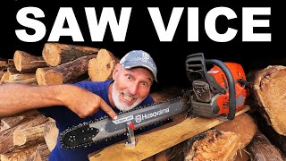 AWESOME NEW CHAINSAW SHARPENING TOOL  BAR VICE [upl. by Yelrahs351]