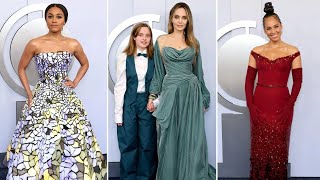 Vivienne Jolie Pitt Stuns with Angelina Jolie at Tony Award Red Carpet [upl. by Adamson144]