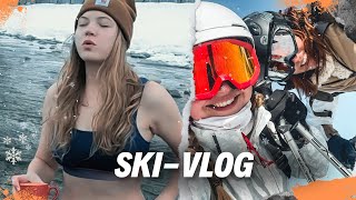 Eisbaden Skifahren Iglu I Großer SKIVLOG mit franziskasieber wintersport hikingvlog [upl. by Sairtemed]