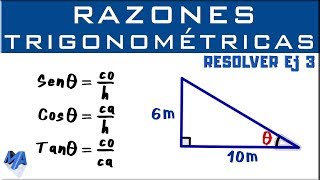 Solucionar un triángulo rectángulo  Razones trigonométricas  Ejemplo 3 [upl. by Millard]