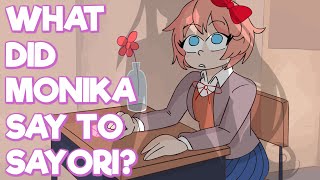 WHAT DID MONIKA SAY TO SAYORI Doki Doki Literature Club Plus Animation [upl. by Ringler417]