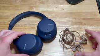 Sony WHCH710N Noise Canceling Headphones vs CCA CRA In Ear Monitors [upl. by Harrak267]