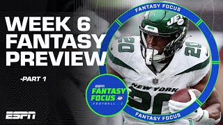 Week 6 Fantasy Preview Part 1  Fantasy Focus 🏈 [upl. by Ataner]