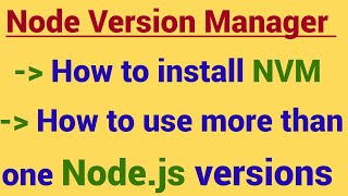 How to install NVM  How to use more than one NodeJS version [upl. by Haek]