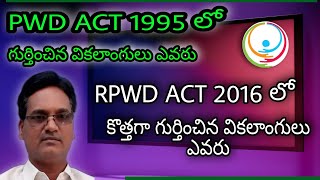 21 Disabilities in RPWD ACT 2016 in telugu 7 Disabilities in PWD Act 1995Antharnetra [upl. by Josias692]